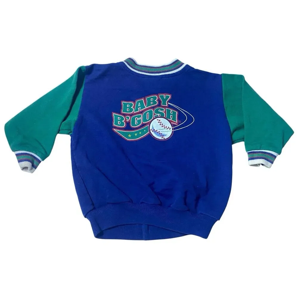 Vintage 90s Oshkosh B’Gosh Baseball Varisty Jacket Toddler 24mo Baby B'gosh USA